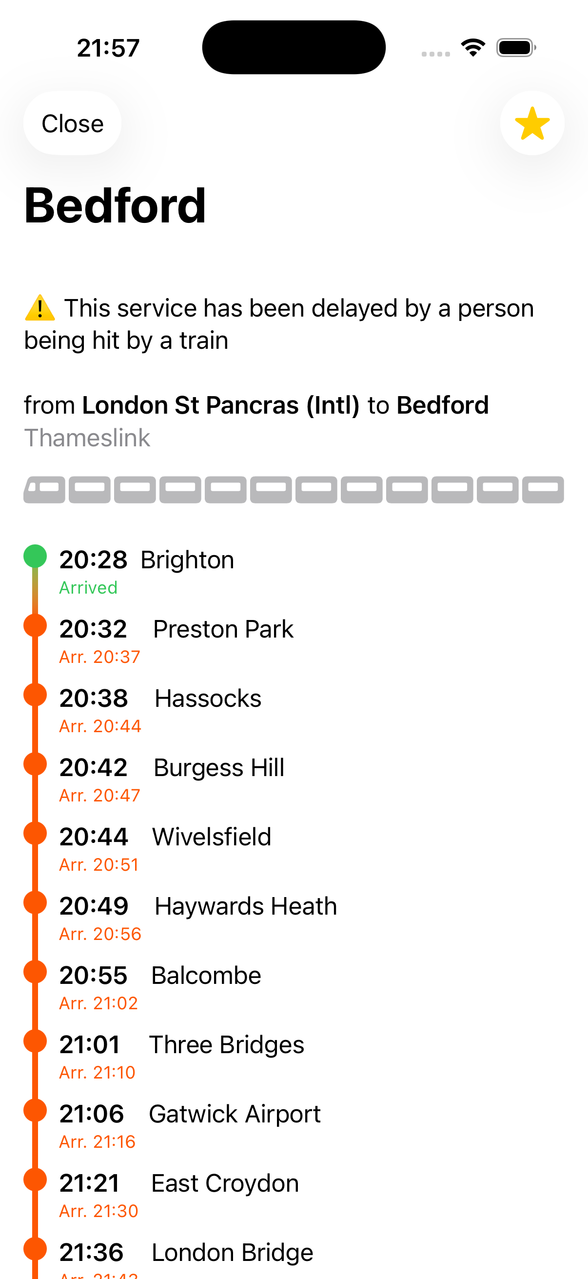RailO live departures